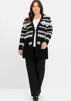 Strickjacke mit Intarsienmuster aus Flauschgarn<sheego Discount