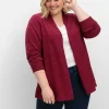 Strickjacke mit schmalem Schalkragen, offene Form<sheego Discount