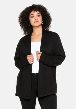 Strickjacke mit schmalem Schalkragen, offene Form<sheego Best