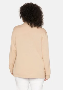 Strickjacke mit schmalem Schalkragen, offene Form<sheego Hot