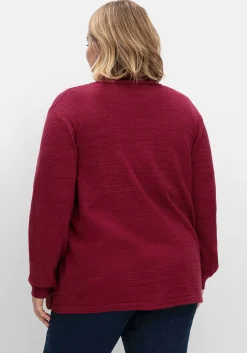 Strickjacke mit schmalem Schalkragen, offene Form<sheego Discount