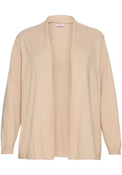 Strickjacke mit schmalem Schalkragen, offene Form<sheego Hot
