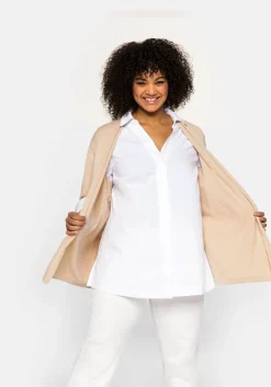 Strickjacke mit schmalem Schalkragen, offene Form<sheego Hot