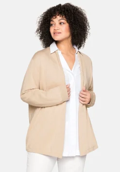 Strickjacke mit schmalem Schalkragen, offene Form<sheego Hot