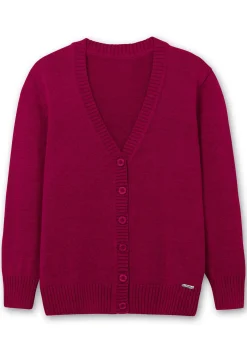 Strickjacke mit V-Ausschnitt und Knöpfen, tailliert<sheego New