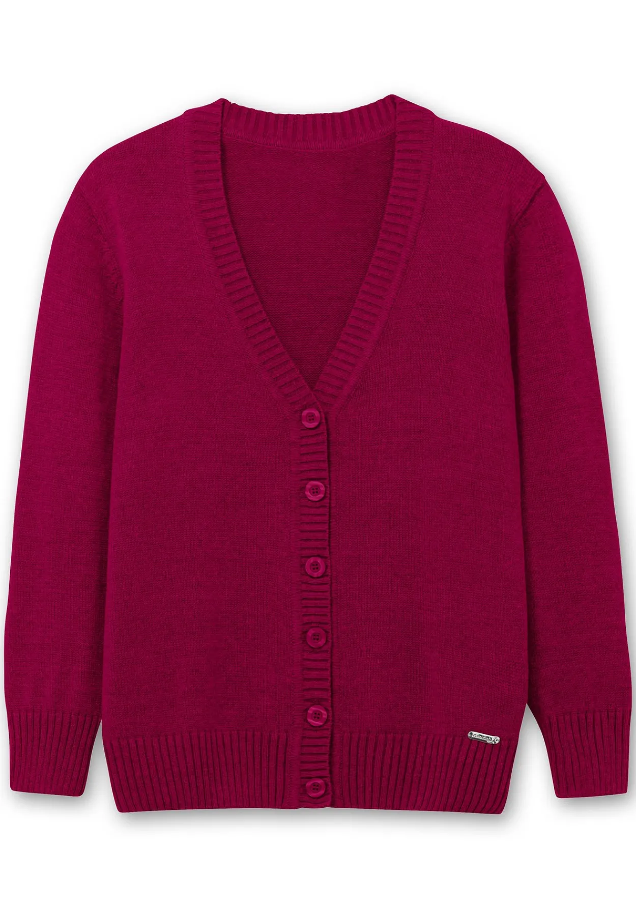Strickjacke mit V-Ausschnitt und Knöpfen, tailliert<sheego New