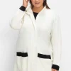 Strickjacke mit verdecktem Zipper und Kontrastdetails<sheego Hot