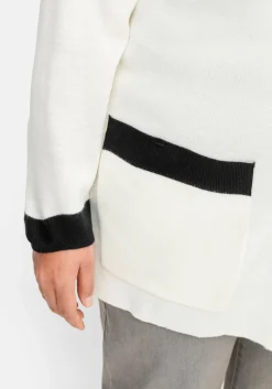 Strickjacke mit verdecktem Zipper und Kontrastdetails<sheego Hot