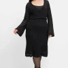 Strickkleid im Ajourmuster und in Wickeloptik<sheego Clearance