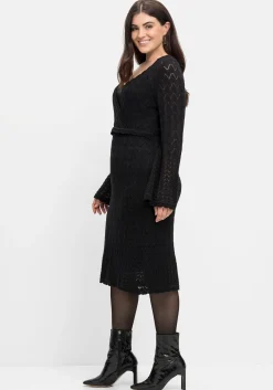 Strickkleid im Ajourmuster und in Wickeloptik<sheego Clearance