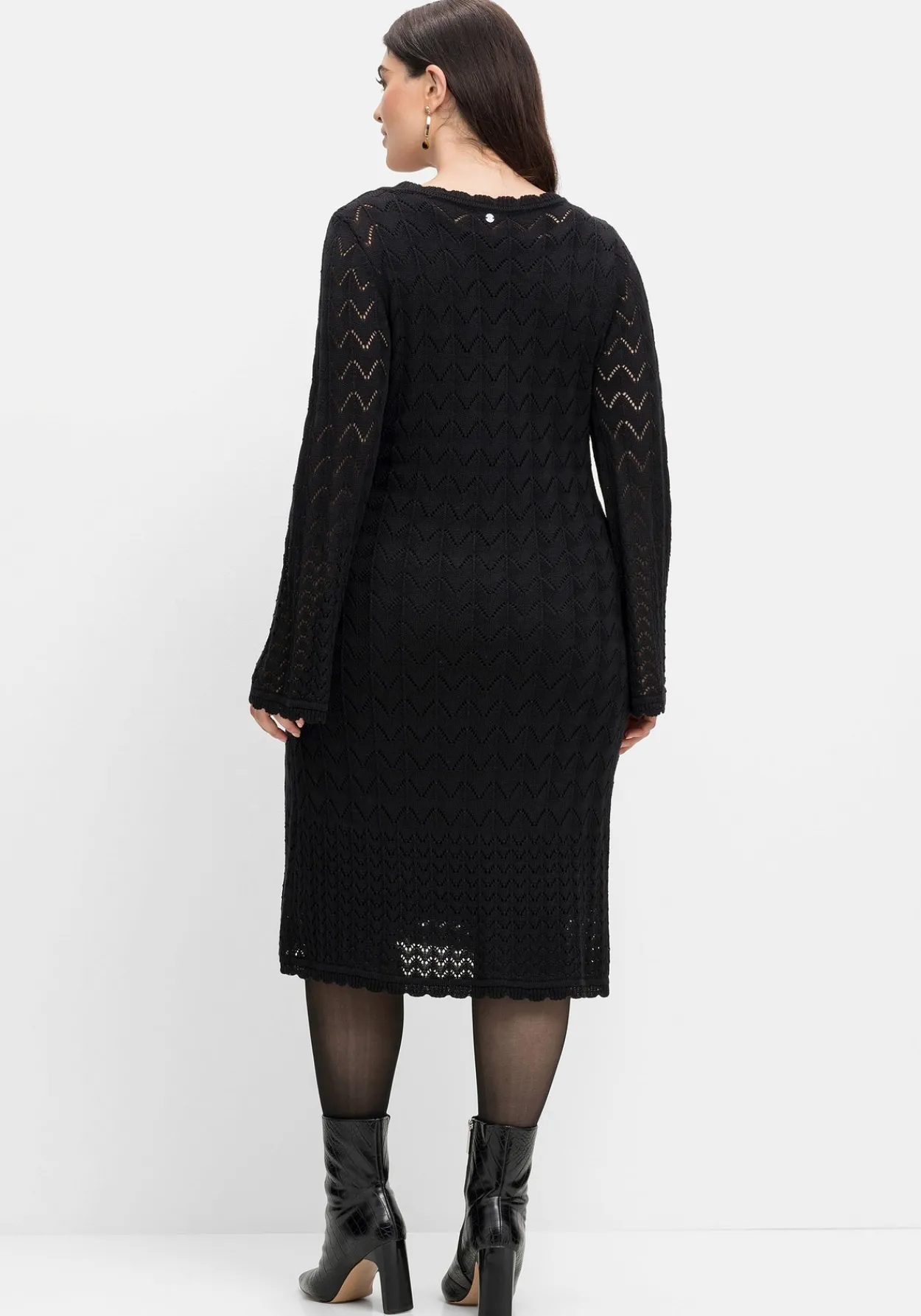 Strickkleid im Ajourmuster und in Wickeloptik<sheego Clearance