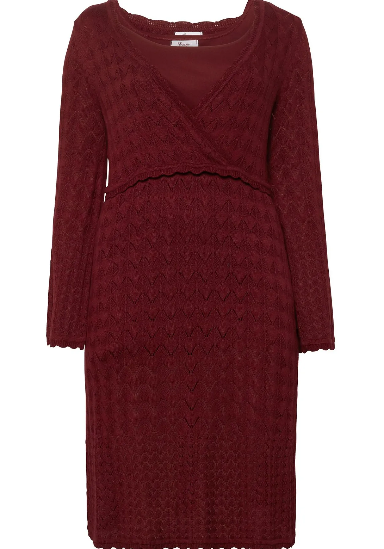 Strickkleid im Ajourmuster und in Wickeloptik<sheego New