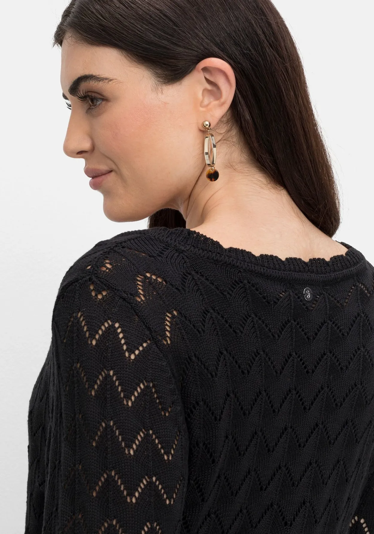 Strickkleid im Ajourmuster und in Wickeloptik<sheego Clearance