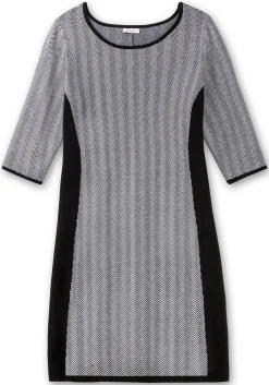 Strickkleid im Fischgrätmuster, mit Kontrastdetails<sheego Hot