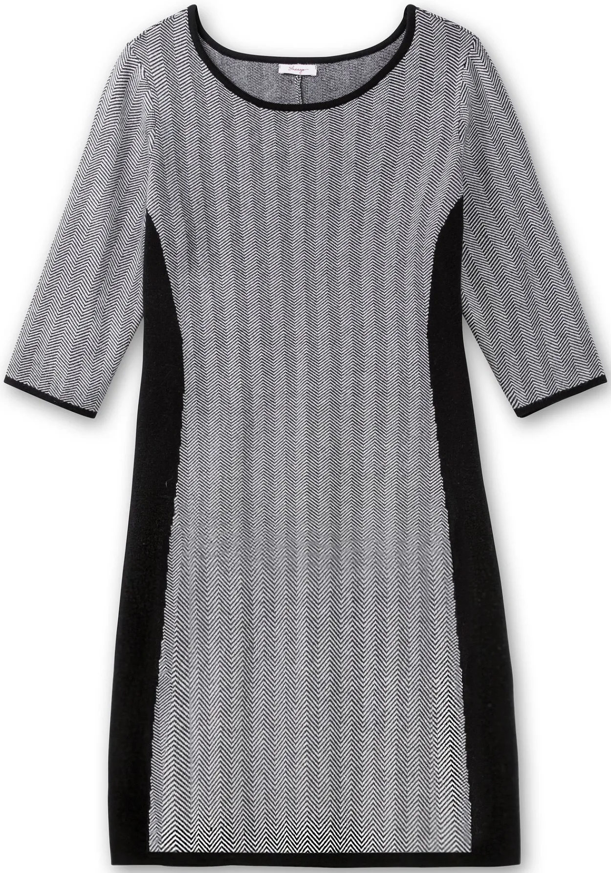Strickkleid im Fischgrätmuster, mit Kontrastdetails<sheego Hot