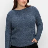Strickpullover mit Rippmuster und Raffung seitlich<sheego Online