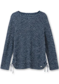Strickpullover mit Rippmuster und Raffung seitlich<sheego Online