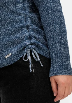 Strickpullover mit Rippmuster und Raffung seitlich<sheego Online