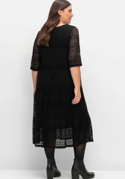 Stufenkleid aus Spitze, mit blickdichtem Futter<sheego Discount