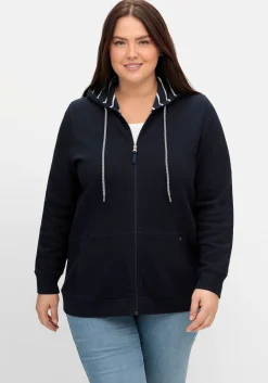 Sweatjacke mit Kapuze, aus Waffelpiqué<sheego Discount