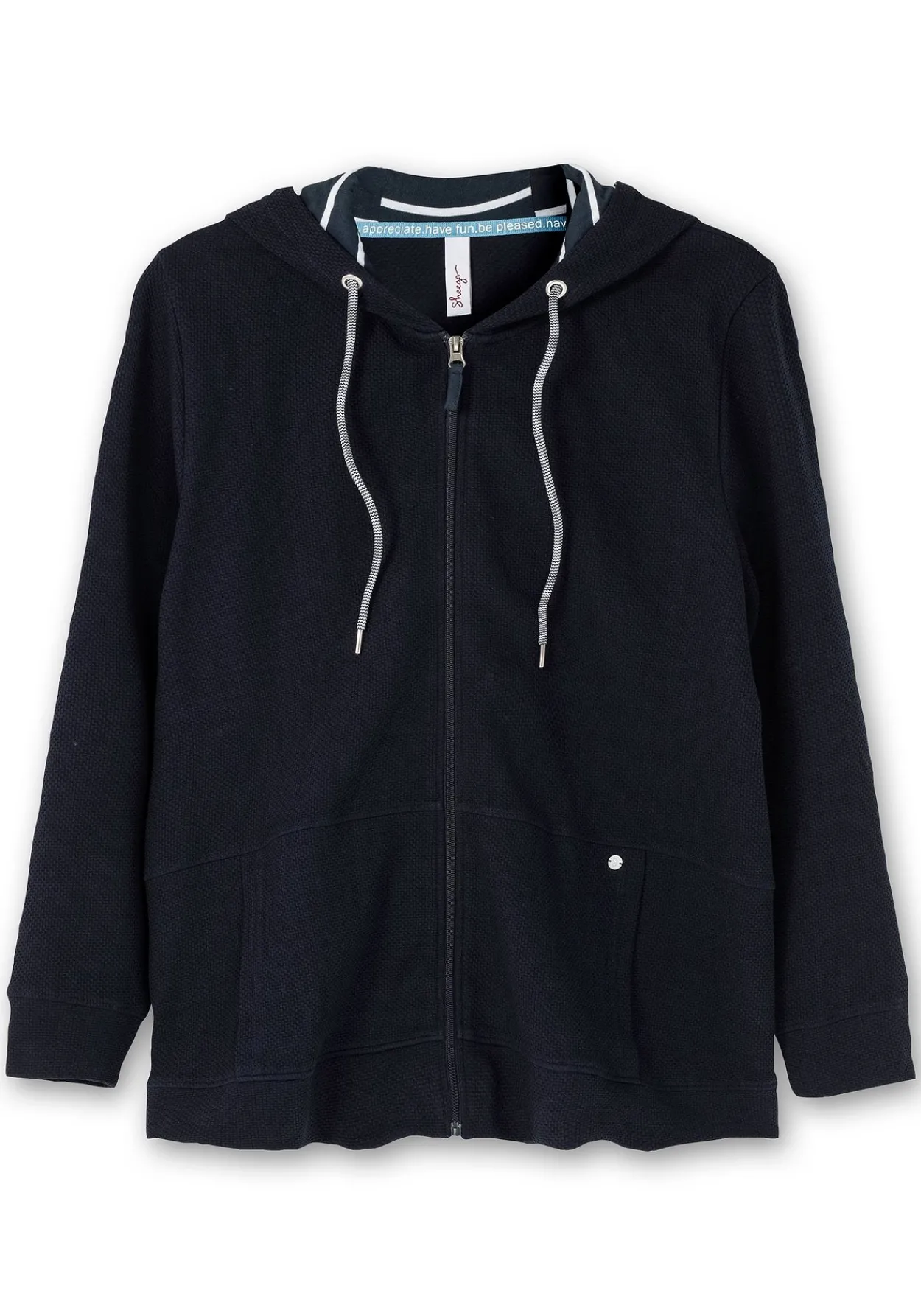 Sweatjacke mit Kapuze, aus Waffelpiqué<sheego Discount