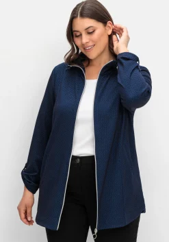 Sweatjacke mit Stehkragen und Jacquardmuster<sheego Clearance