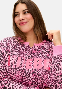 Sweatshirt im Leoprint, mit Frontdruck<sheego loves miss goodlife New