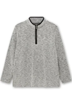 Sweatshirt in Bouclé-Qualität, mit Troyerkragen<sheego Discount