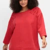 Sweatshirt mit Cut-outs und 3/4-Ärmeln<sheego Hot