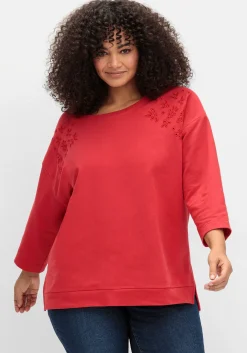 Sweatshirt mit Cut-outs und 3/4-Ärmeln<sheego Hot
