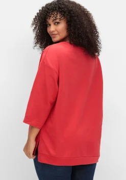 Sweatshirt mit Cut-outs und 3/4-Ärmeln<sheego Hot