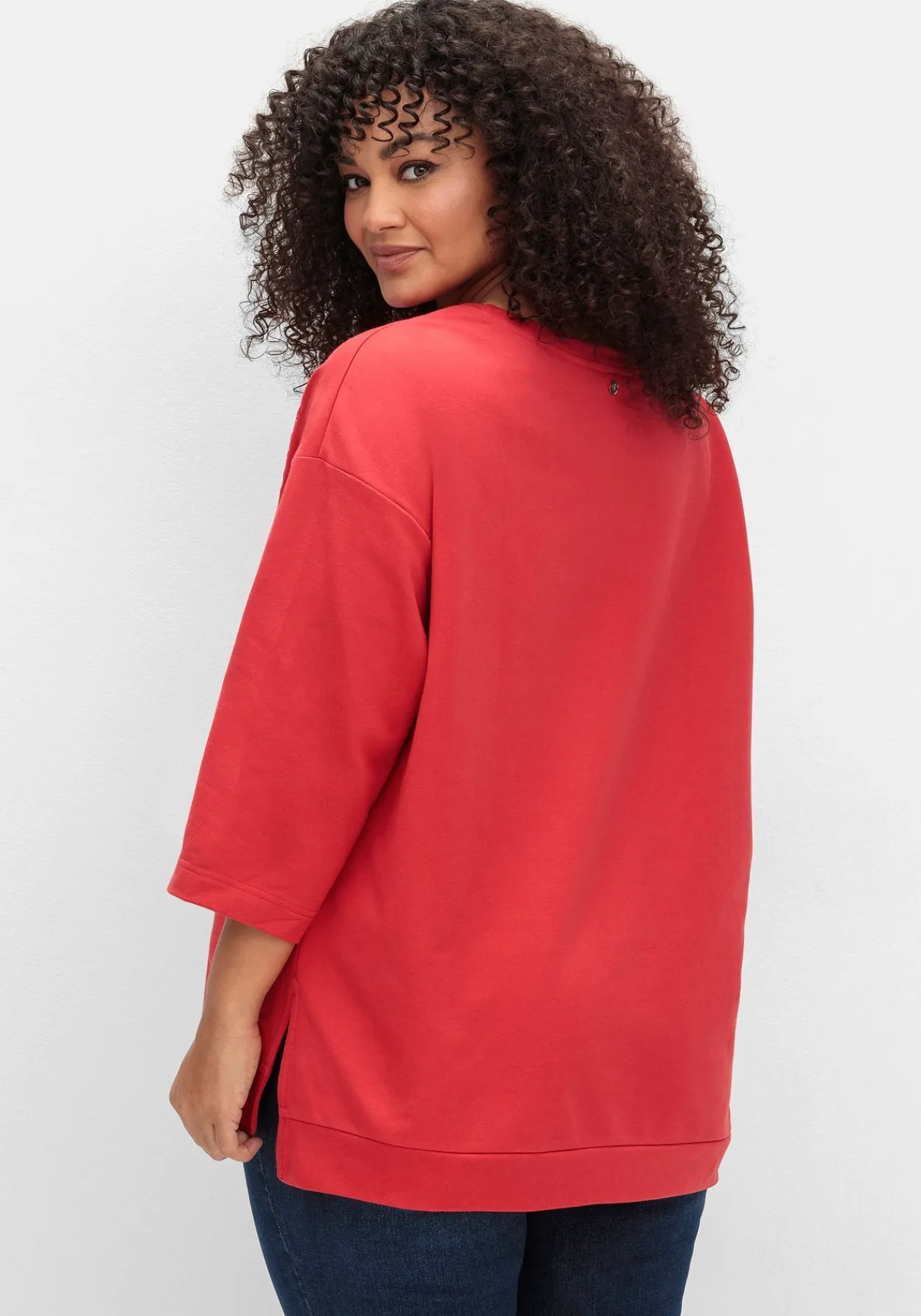 Sweatshirt mit Cut-outs und 3/4-Ärmeln<sheego Hot