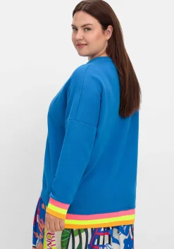 Sweatshirt mit Frontdruck und Ringelbündchen<sheego loves miss goodlife Best