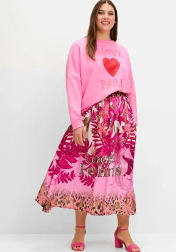 Sweatshirt mit Frontdruck und Rundhalsausschnitt<sheego loves miss goodlife Best