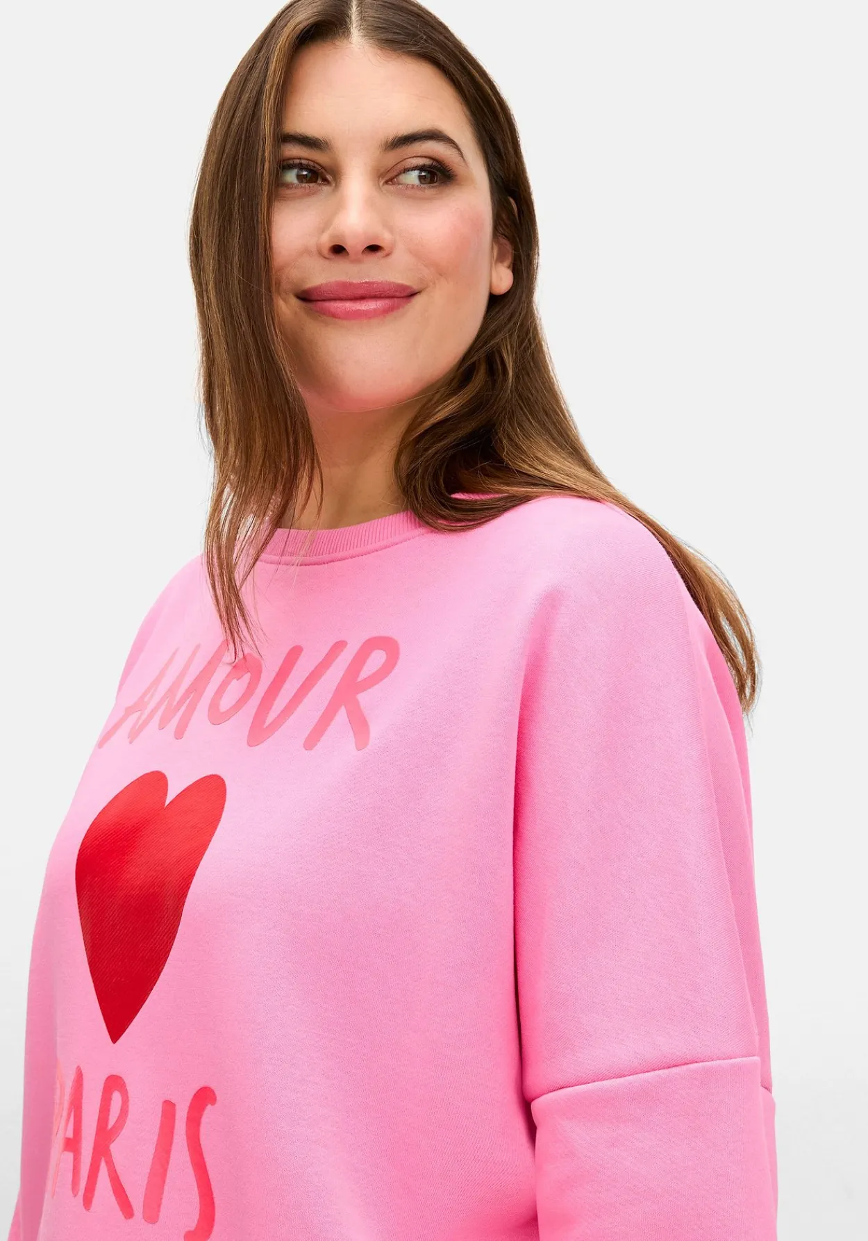 Sweatshirt mit Frontdruck und Rundhalsausschnitt<sheego loves miss goodlife Best
