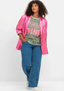 Sweatshirt mit Frontprint und Rundhalsausschnitt<sheego loves miss goodlife Sale