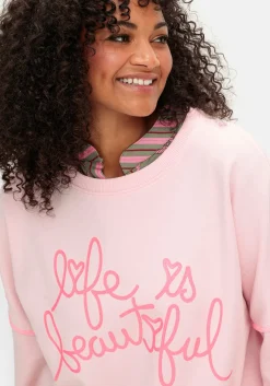 Sweatshirt mit Frontprint und Rundhalsausschnitt<sheego loves miss goodlife Clearance