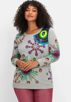 Sweatshirt mit grafischem Druck, im lockeren Schnitt<sheego New