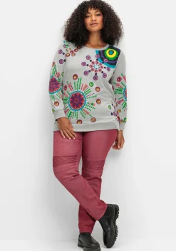 Sweatshirt mit grafischem Druck, im lockeren Schnitt<sheego New