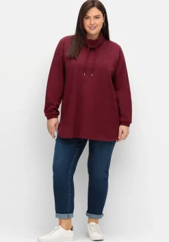 Sweatshirt mit hohem Kragen und Tunnelzug<sheego Sale