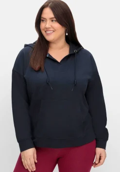 Sweatshirt mit Kapuze und Kängurutasche<sheego New