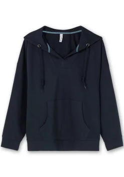 Sweatshirt mit Kapuze und Kängurutasche<sheego New