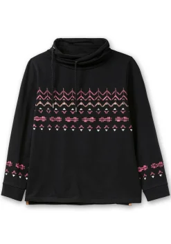 Sweatshirt mit Norwegerprint und weitem Stehkragen<sheego Online