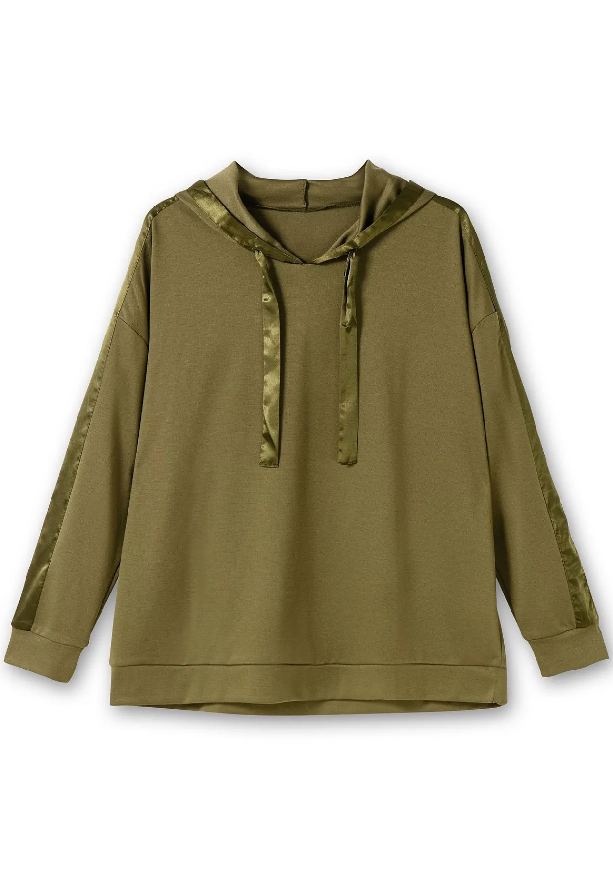 Sweatshirt mit Satinbändern und Galonstreifen<sheego Outlet