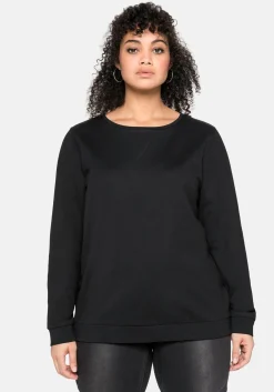 Sweatshirt mit seitlichen Reißverschlüssen<sheego Discount