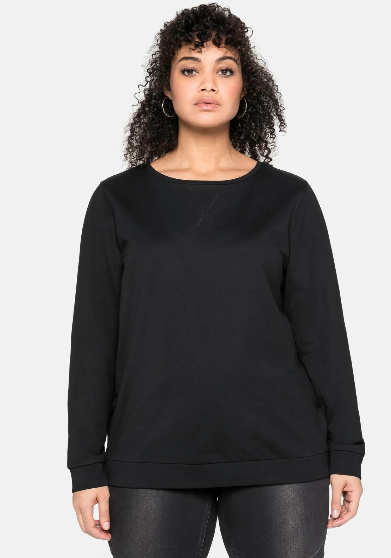 Sweatshirt mit seitlichen Reißverschlüssen<sheego Discount
