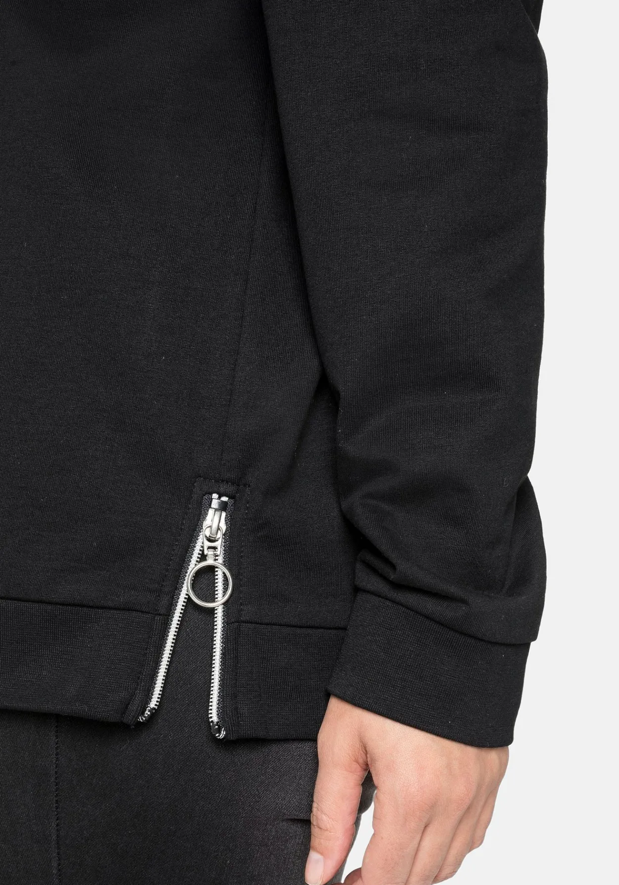 Sweatshirt mit seitlichen Reißverschlüssen<sheego Discount