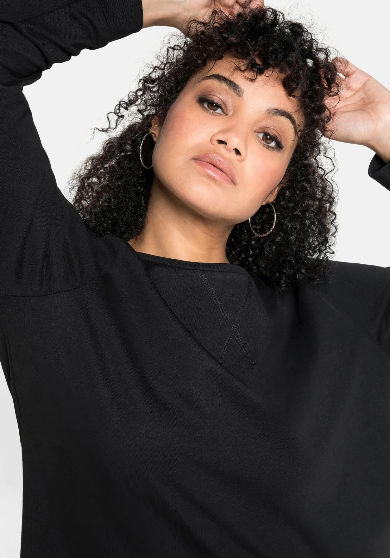Sweatshirt mit seitlichen Reißverschlüssen<sheego Discount