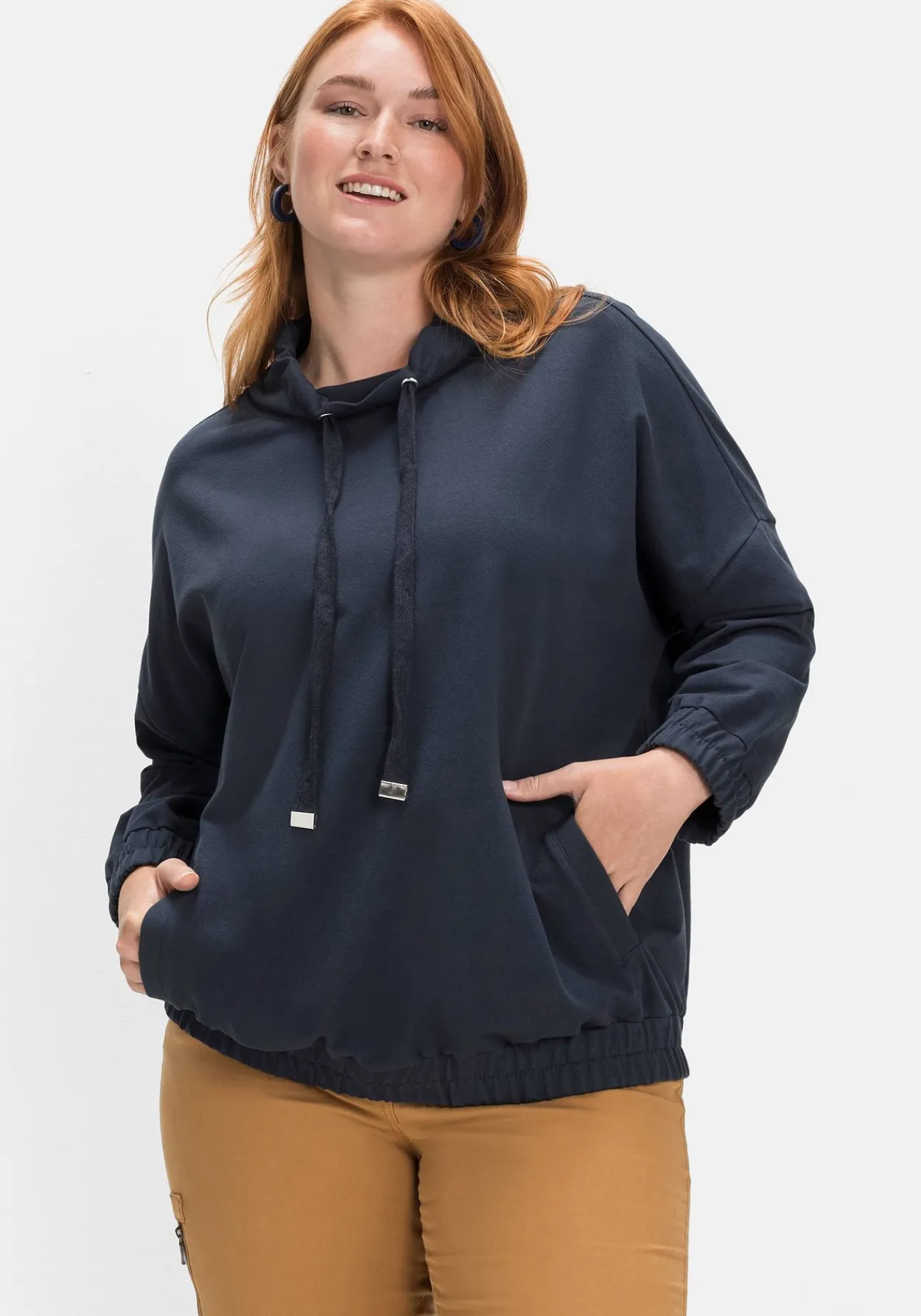 Sweatshirt mit Stehkragen und Tunnelzug<sheego New