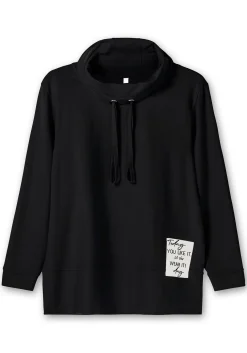 Sweatshirt mit Stehkragen und Applikation seitlich<sheego Hot